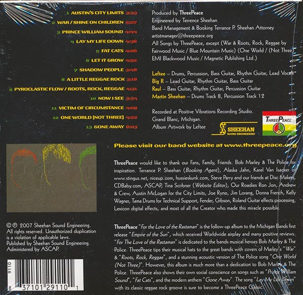 Threepeace - For The Love Of The Rastaman (CD)