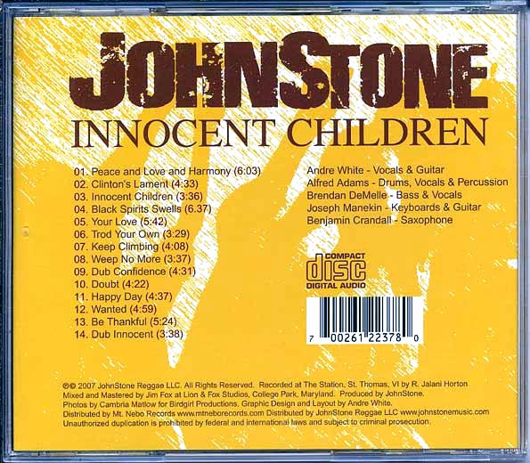 Johnstone - Innocent Children (CD)