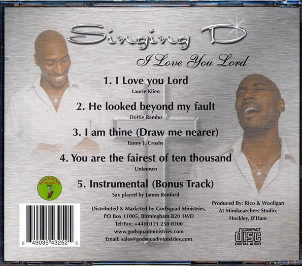 Singing D - I Love You Lord (CD)