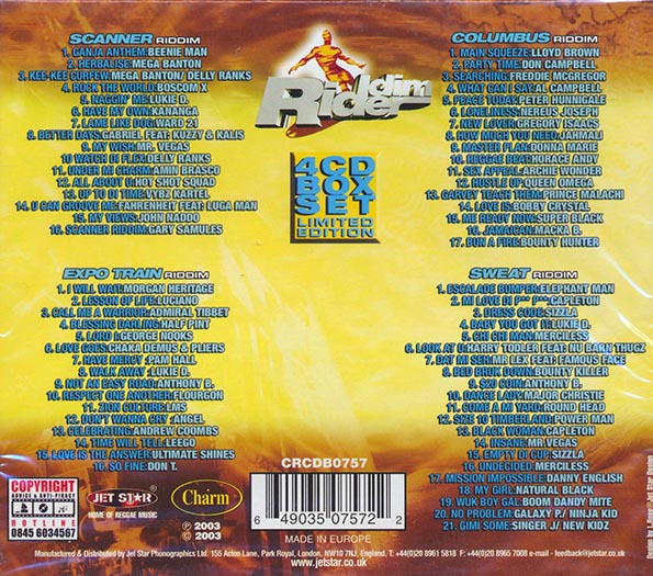 Sizzla, Capleton, Luciano, Etc. - Riddim Rider 4 CD Box Set (70 tracks) (CD)