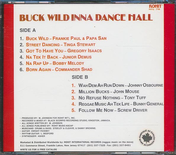 Johnny Osbourne, Papa San, Frankie Paul, Bunny General, Screwdriver, Etc. - Buck Wild Inna Dance Hall (CD)