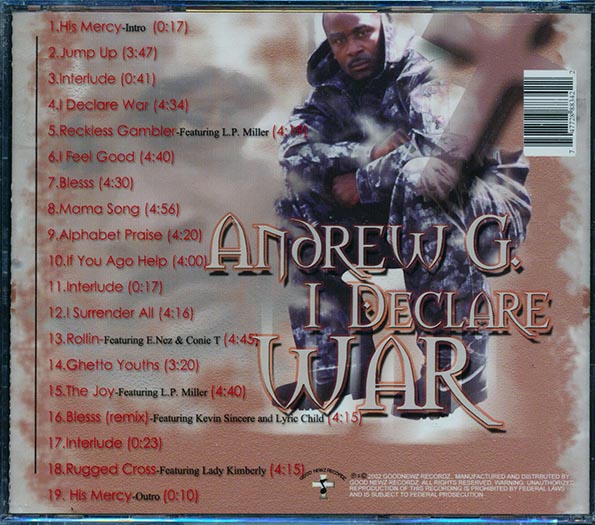 Andrew G - I Declare War (CD)