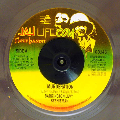 Barrington Levy, Beenie Man - Murderation  /  Version (rhythm: "Murderer / Hot Milk") (7")