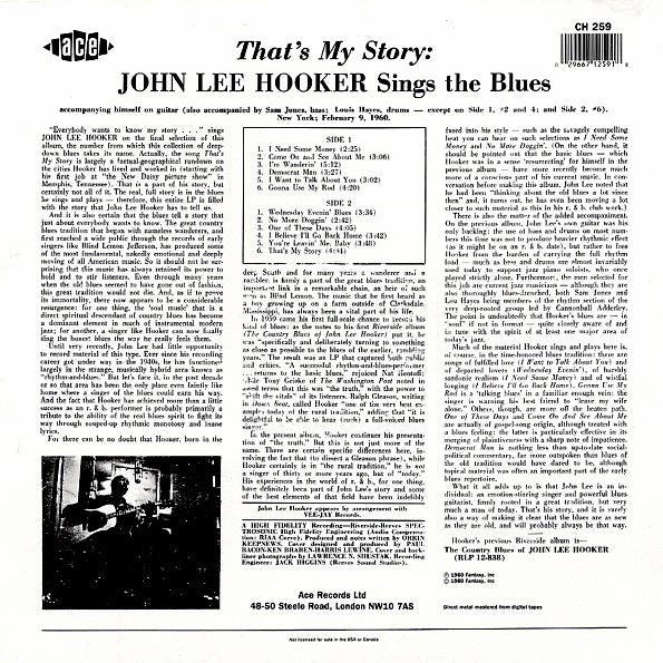 John Lee Hooker - That's My Story: Sings The Blues (LP)