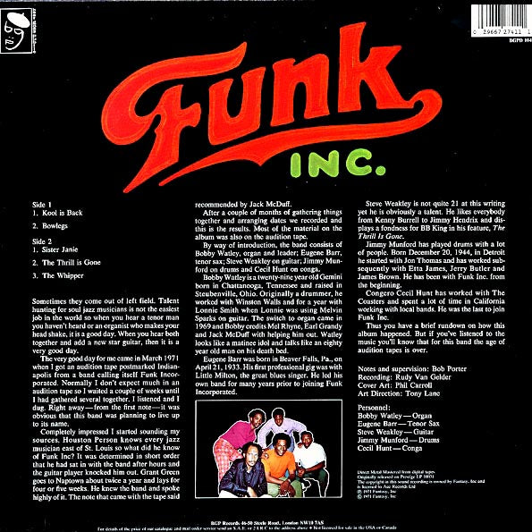 Funk Inc - Funk Inc (LP) - PureSound Records