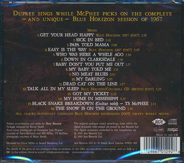 Dupress N McPhee - The 1967 Blue Horizon Session (CD)