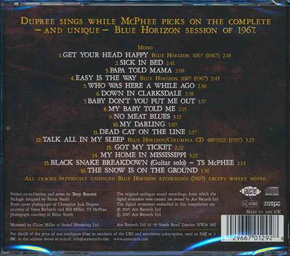 Dupress N McPhee - The 1967 Blue Horizon Session (CD)