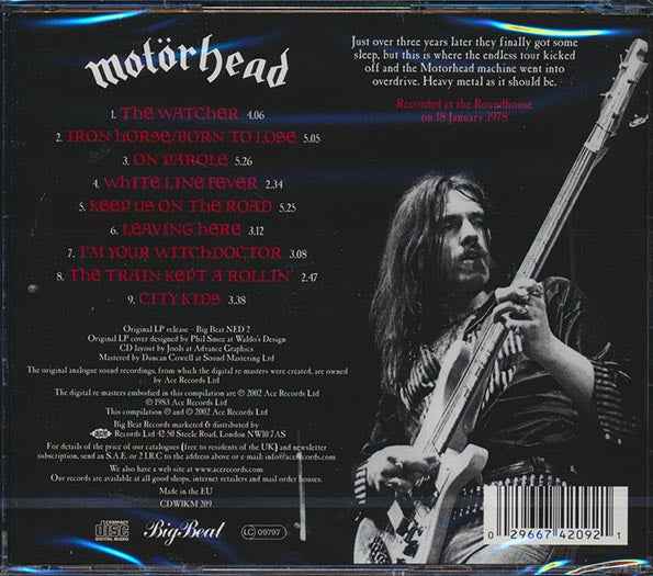 Motorhead - Recorded Live 1978 (CD)