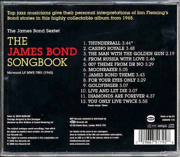 James Bond Sextet - The James Bond Songbook (CD)