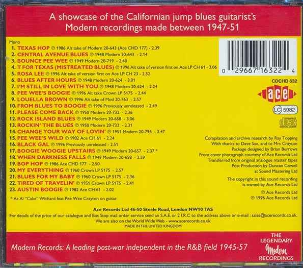 Pee Wee Crayton - The Modern Legacy Volume 1 (CD)