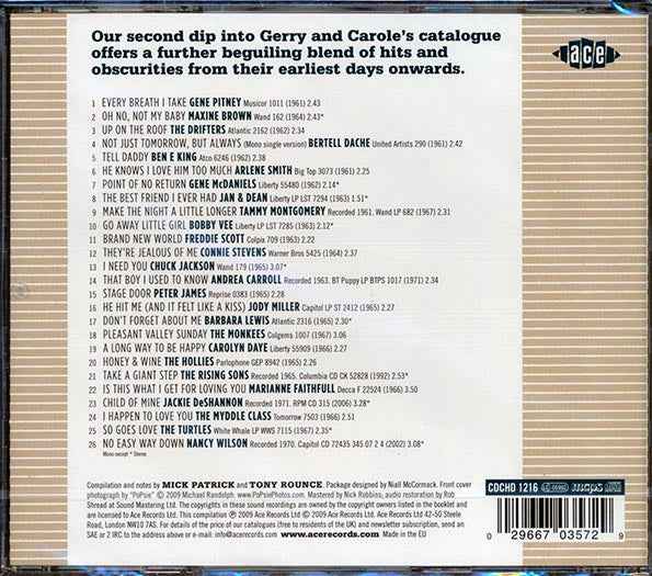 Various - Honey And Wine: Another Gerry Goffin And Carole King Song Collection (CD)