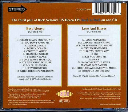 Rick Nelson - Best Always + Love And Kisses (CD)