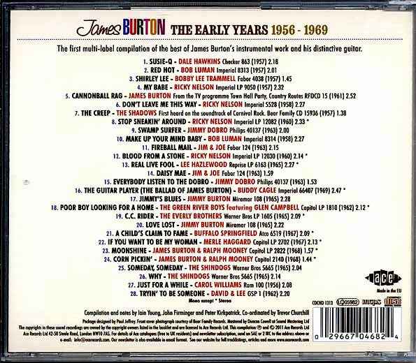 James Burton - The Early Years 1956-1969 (CD)