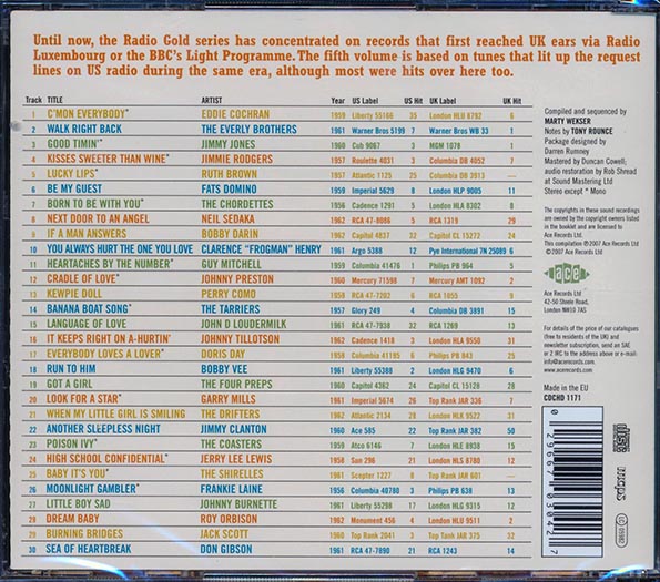 Various - Radio Gold Volume 5: 30 Original American UK Chart Hits 1956-1962 (CD)