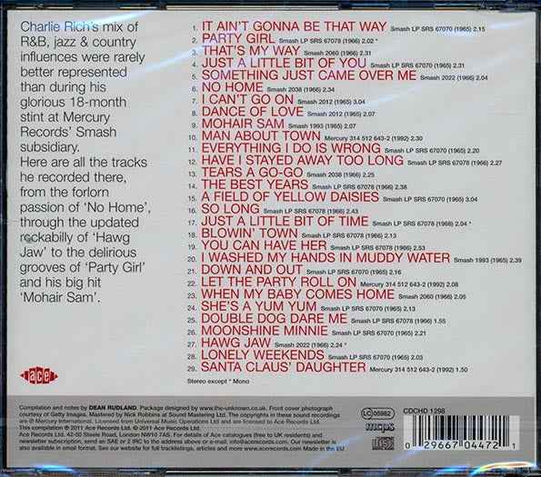 Charlie Rich - It Ain't Gonna Be That Way: The Complete Smash Sessions (CD)