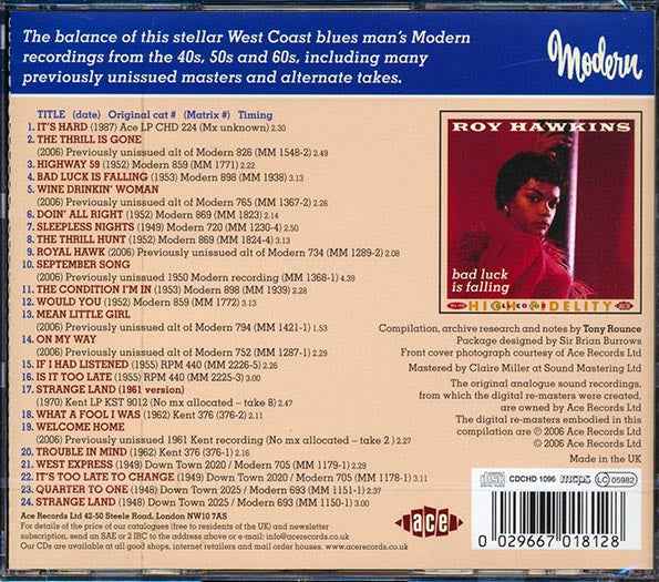Roy Hawkins - Bad Luck Is Falling (CD)