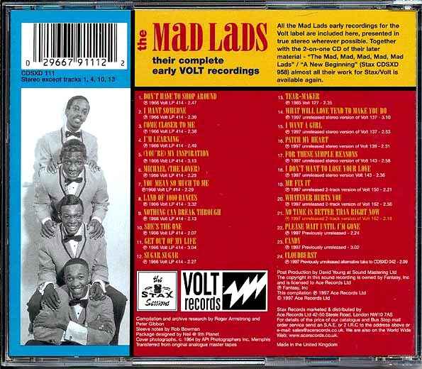 The Mad Lads - Their Complete Early Volt Recordings (CD)