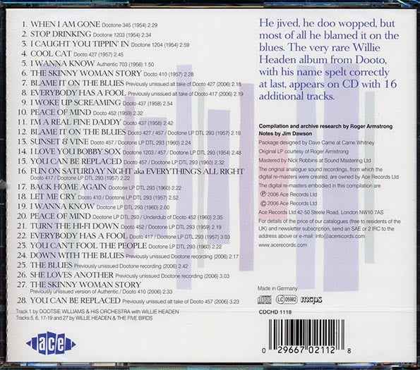 Willie Headen - Blame It On The Blues Again (CD)
