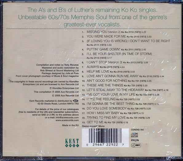 Luther Ingram - I Don't Want To Be Right: The Ko Ko Singles Volume 2 (CD)