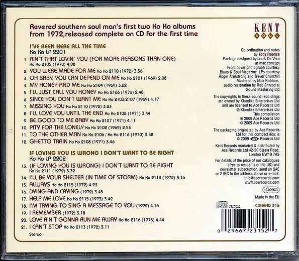 Luther Ingram - I've Been Here All The Time + If Loving You Is Wrong I Don't Want To Be Right (CD)