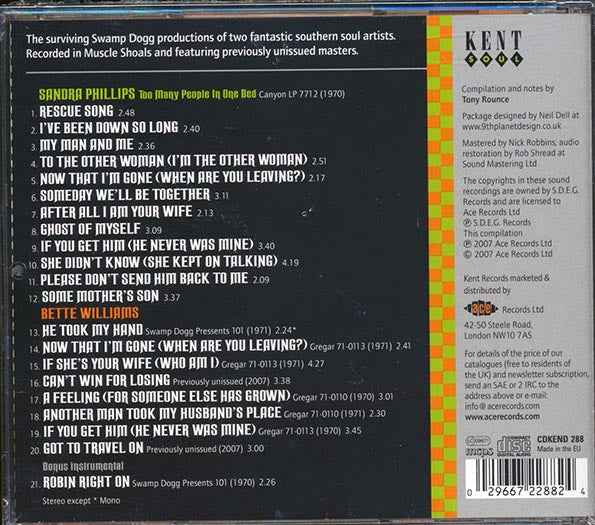 Sandra Phillips, Bette Williams - Swamp Dogg's Southern Soul Girls (CD)