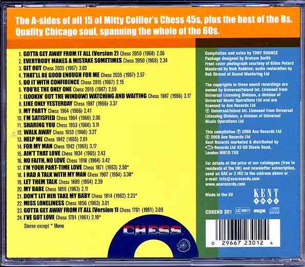 Mitty Colliers - Shades Of Mitty Collier: The Chess Singles 1961-1968 (CD)