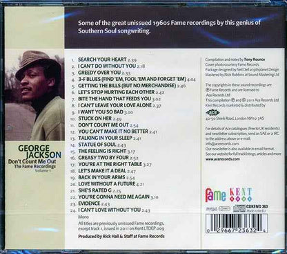 George Jackson - Don't Count Me Out: The Fame Recordings Volume 1 (CD)