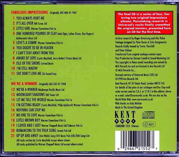 The Impressions - The Fabulous Impressions + We're A Winner (CD)