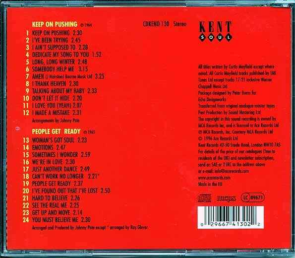 The Impressions - Keep On Pushing + People Get Ready (CD)