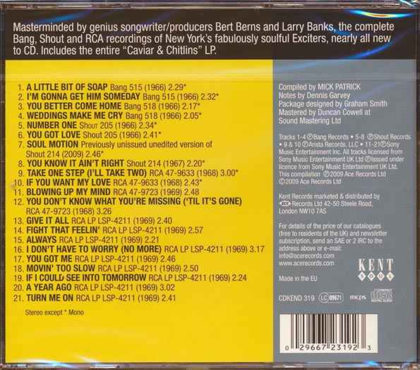 The Exciters - Soul Motion: The Complete Bang, Shout And RCA Recordings 1966-1969 (CD)