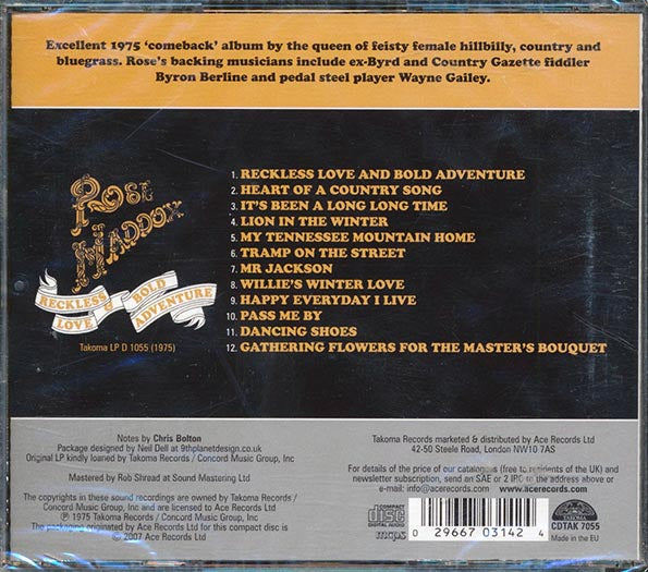 Rose Maddox - Reckless Love & Bold Adventure (CD)