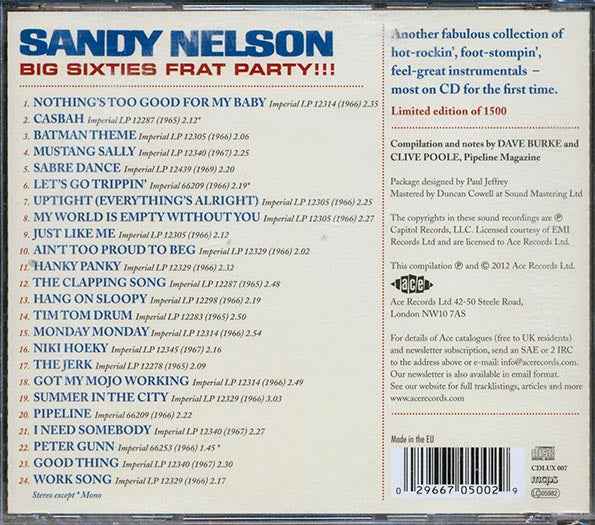 Sandy Nelson - Big Sixties Frat Party (CD)