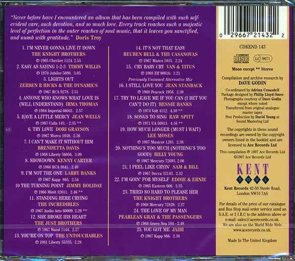 Various - Dave Godin's Deep Soul Treasures Taken From The Vaults Volume 1 (CD)