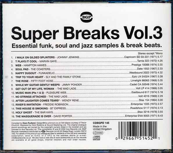 Various - Super Breaks Volume 3: Essential Funk, Soul And Jazz Samples & Break Beats (CD)