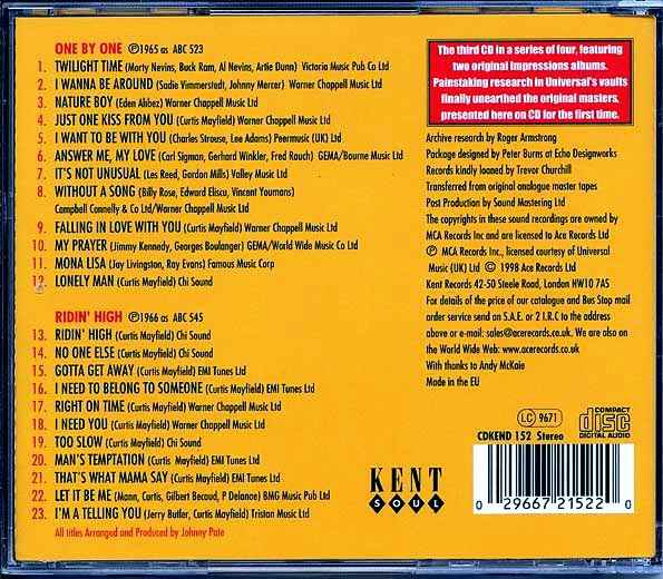 The Impressions - One By One + Ridin' High (CD)