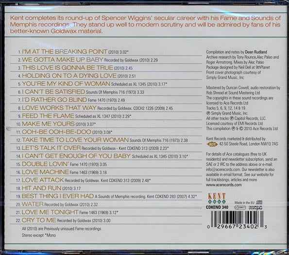 Spencer Wiggins - Feed The Flame: The Fame And XL Recordings (CD)