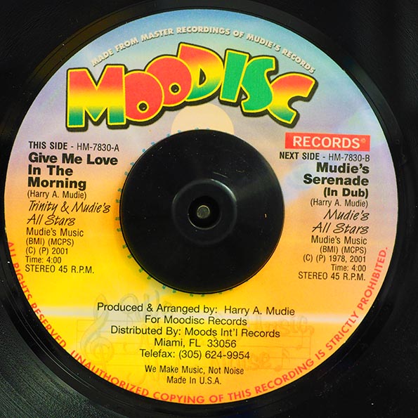 Trinity - Give Me Love In The Morning  /  Mudies All Stars Mudie's Serenade (7")