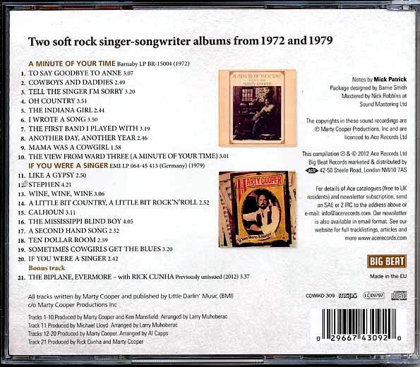 Marty Cooper - I Wrote A Song: The Complete 1970s Recordings (CD)