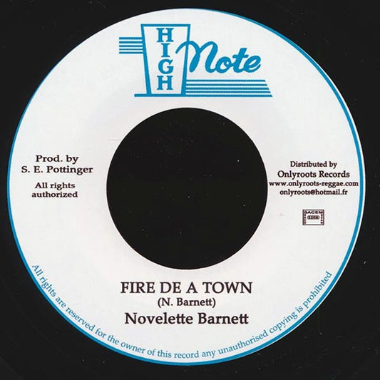 Novelette Barnett (Nora Dean) - Fire De A Town  /  Sky Nation - Firery Dub (7")