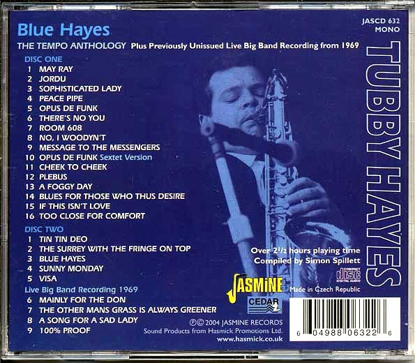 Tubby Hayes - Blue Hayes: The Tempo Anthology (25 tracks) (CD)