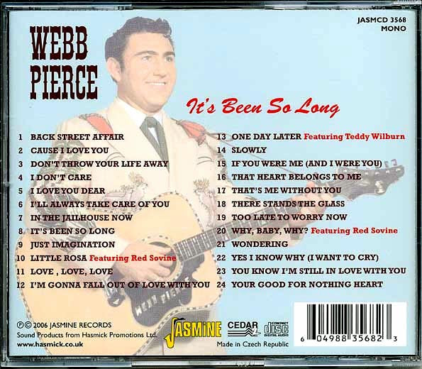 Webb Pierce - It's Been So Long (CD)