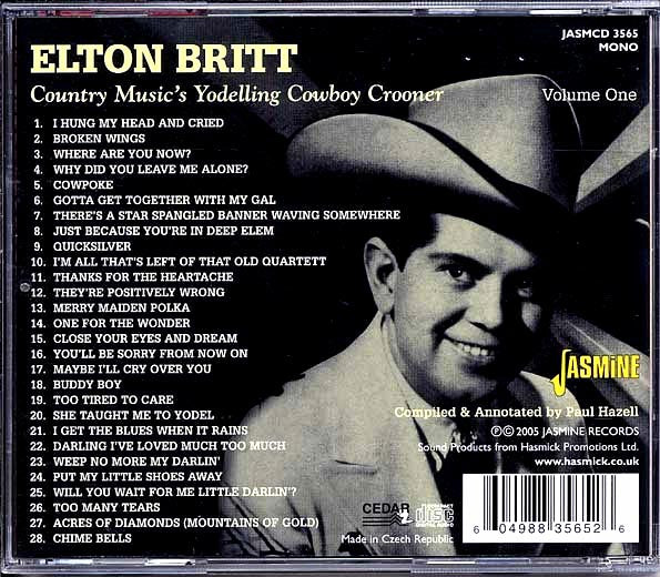 Elton Britt - Country Music's Yodelling Cowboy Crooner (CD)