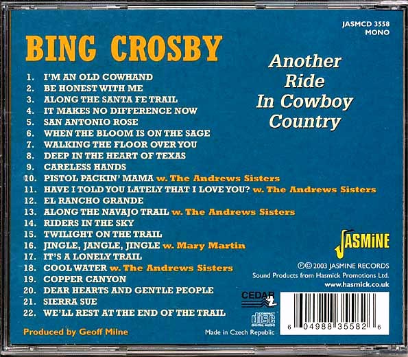 Bing Crosby - Another Ride In Cowboy Country (CD)