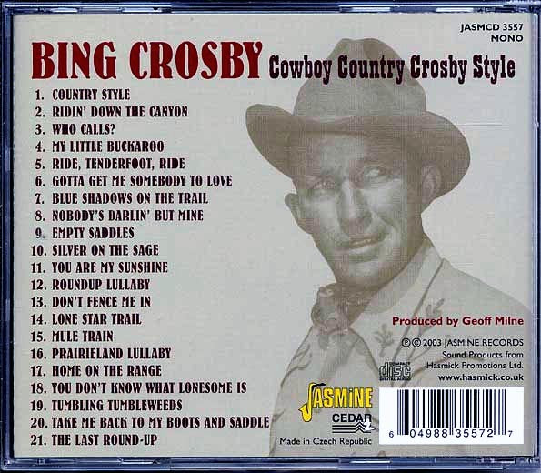 Bing Crosby - Cowboy Country Crosby Style (CD)