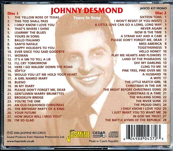 Johnny Desmond - Yours In Song (56 tracks) (CD)