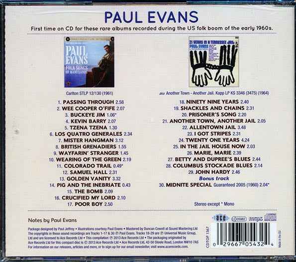 Paul Evans - Folk Songs Of Many Lands + 21 Years In A Tennessee Jail (CD)