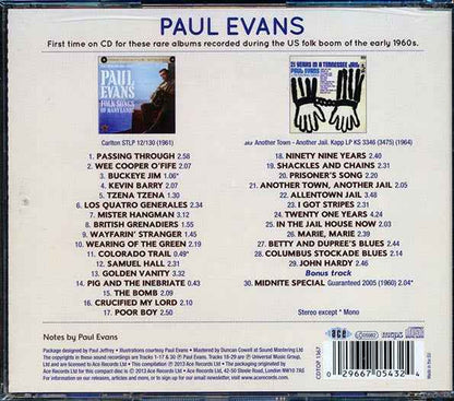 Paul Evans - Folk Songs Of Many Lands + 21 Years In A Tennessee Jail (CD)