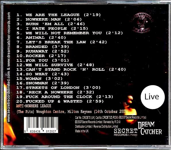 Anti-Nowhere League - Secret Radio Recordings (CD)