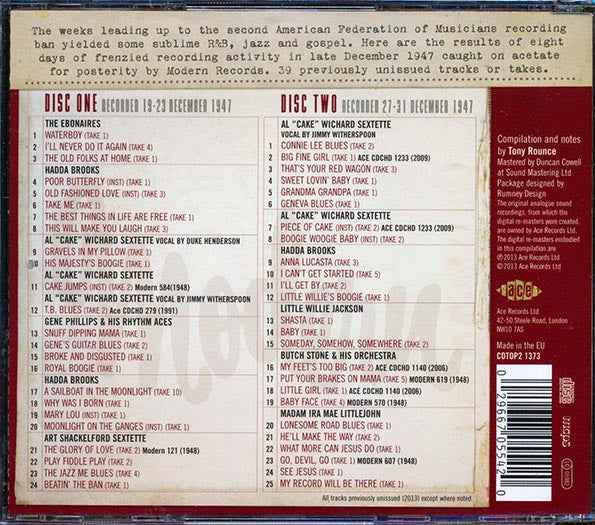 Various - Beating The Petrillo Ban: The Late December 1947 Modern Sessions (49 tracks) (CD)