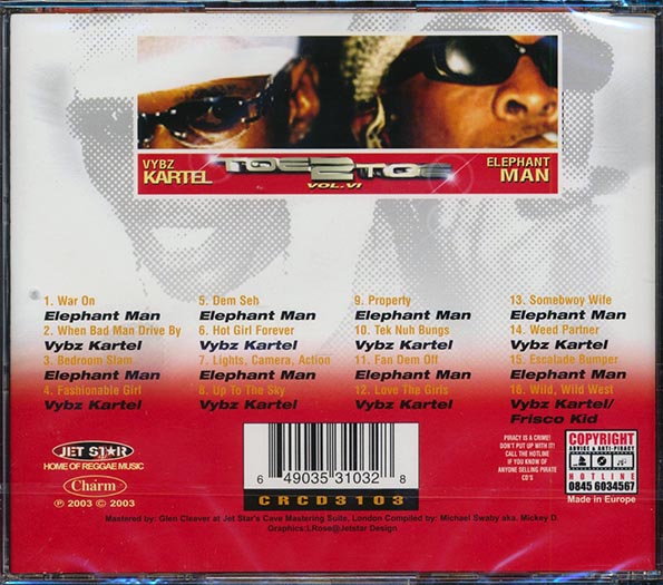 Vybz Kartel, Elephant Man - Toe To Toe Volume 6 (CD)